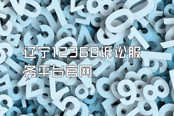 辽宁12368诉讼服务平台官网