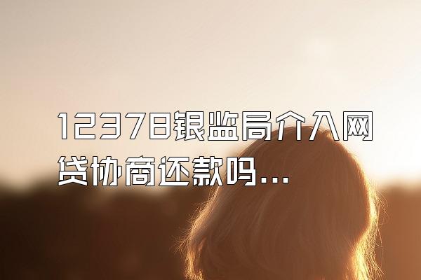 12378银监局介入网贷协商还款吗安全吗