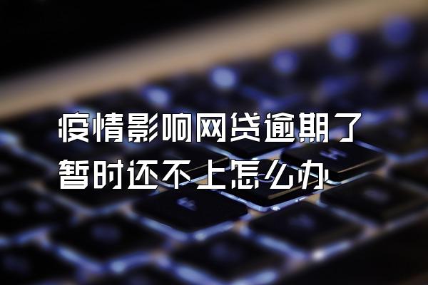 疫情影响网贷逾期了暂时还不上怎么办