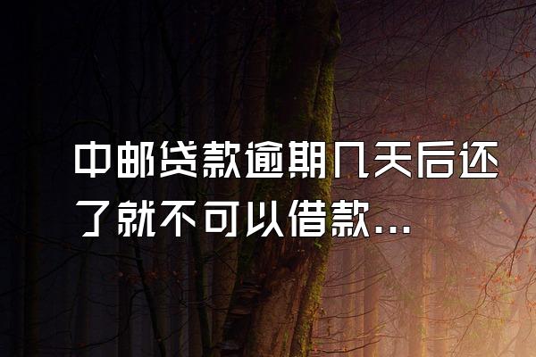 中邮贷款逾期几天后还了就不可以借款了吗