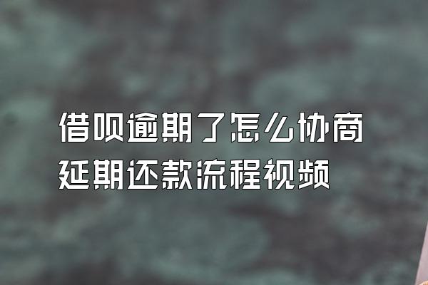 借呗逾期了怎么协商延期还款流程视频