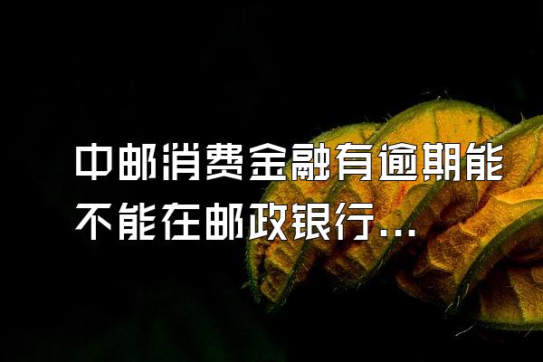 中邮消费金融有逾期能不能在邮政银行贷款