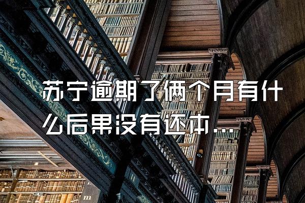 苏宁逾期了俩个月有什么后果没有还本金的