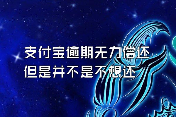 支付宝逾期无力偿还但是并不是不想还