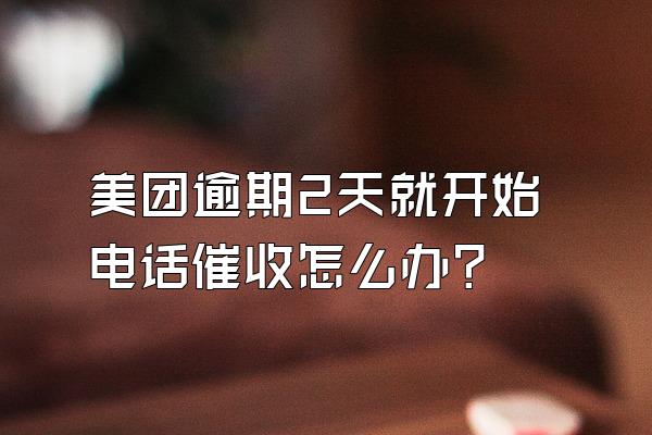 美团逾期2天就开始电话催收怎么办?