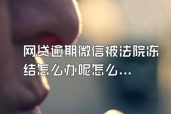 网贷逾期微信被法院冻结怎么办呢怎么解封