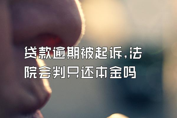 贷款逾期被起诉,法院会判只还本金吗