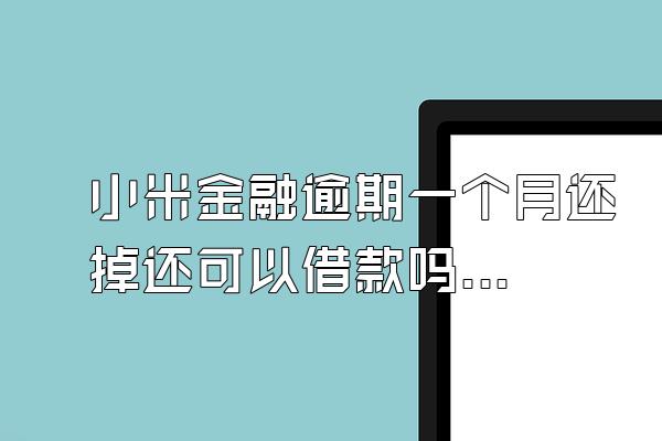 小米金融逾期一个月还掉还可以借款吗知乎