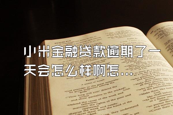小米金融贷款逾期了一天会怎么样啊怎么办