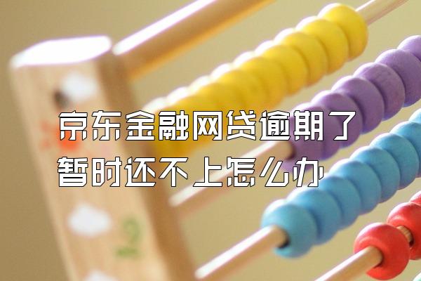 京东金融网贷逾期了暂时还不上怎么办