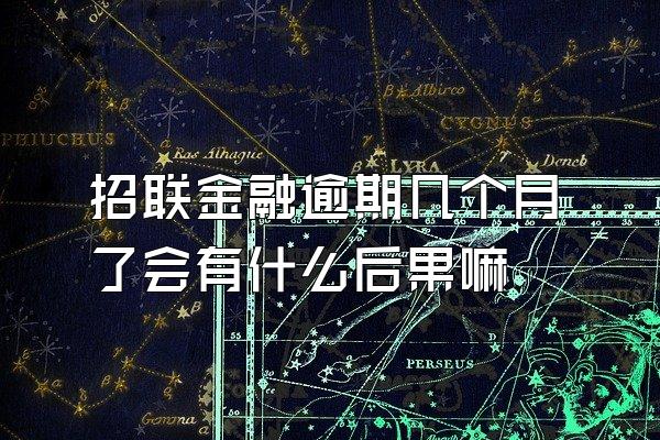 招联金融逾期几个月了会有什么后果嘛