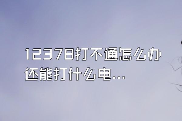 12378打不通怎么办还能打什么电话