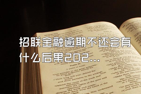 招联金融逾期不还会有什么后果2020