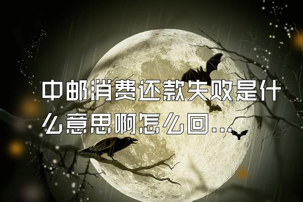 中邮消费还款失败是什么意思啊怎么回事