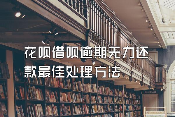 花呗借呗逾期无力还款最佳处理方法