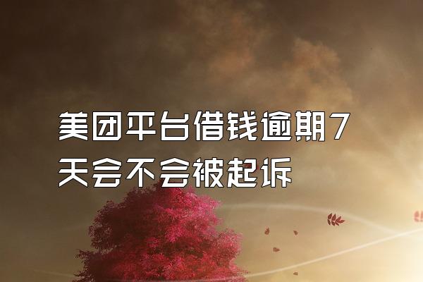 美团平台借钱逾期7天会不会被起诉
