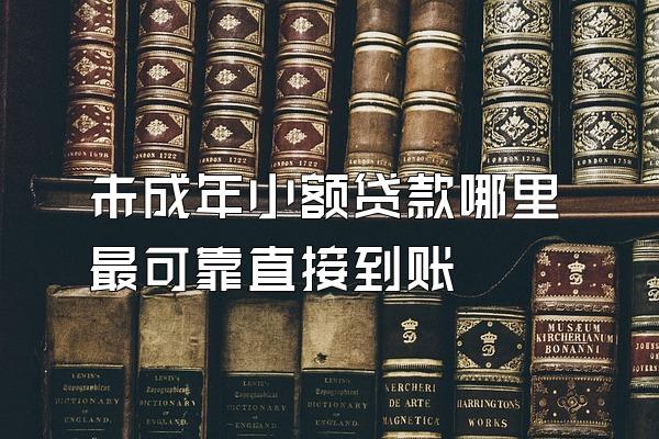 未成年小额贷款哪里最可靠直接到账
