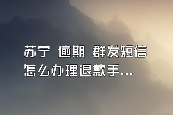 苏宁 逾期 群发短信怎么办理退款手续