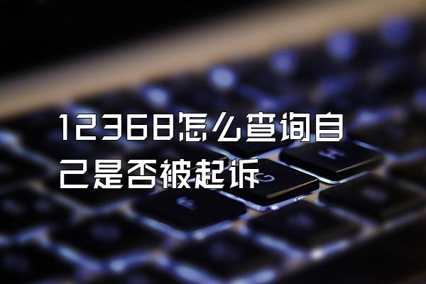 12368怎么查询自己是否被起诉