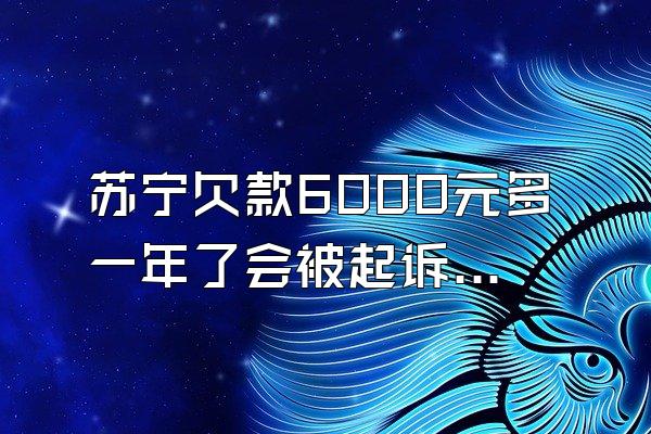 苏宁欠款6000元多一年了会被起诉吗