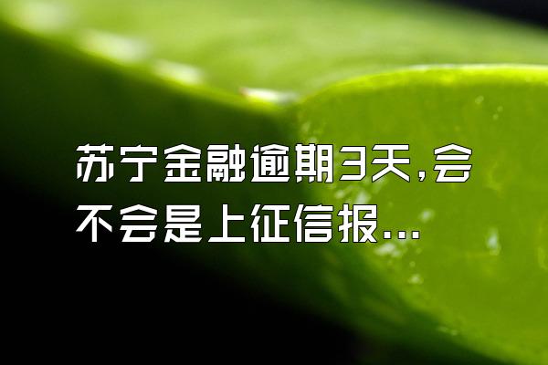 苏宁金融逾期3天,会不会是上征信报告