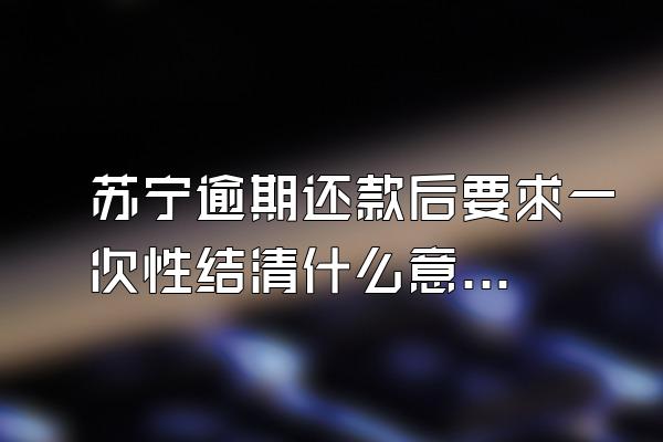 苏宁逾期还款后要求一次性结清什么意思