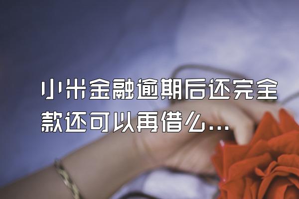 小米金融逾期后还完全款还可以再借么吗