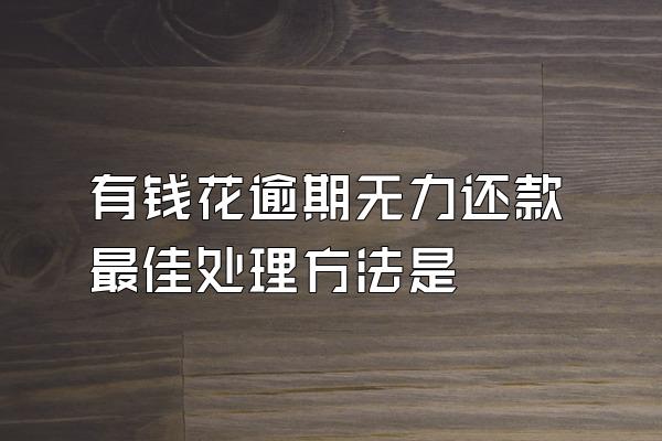 有钱花逾期无力还款最佳处理方法是