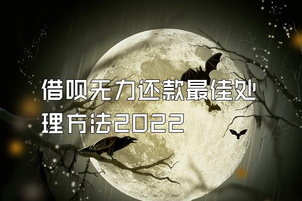 借呗无力还款最佳处理方法2022