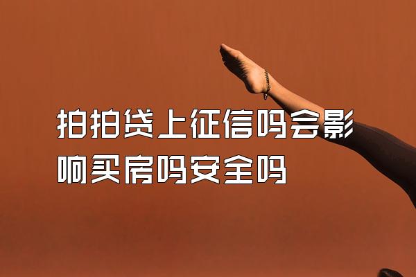 拍拍贷上征信吗会影响买房吗安全吗