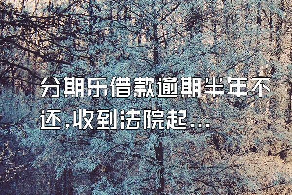 分期乐借款逾期半年不还,收到法院起诉