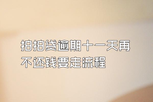 拍拍贷逾期十一天再不还钱要走流程