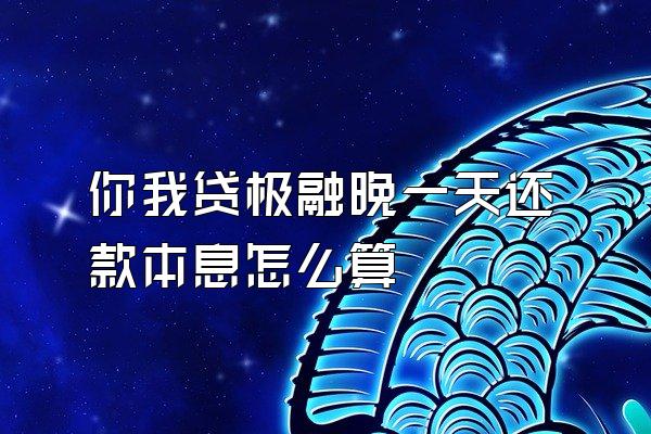 你我贷极融晚一天还款本息怎么算