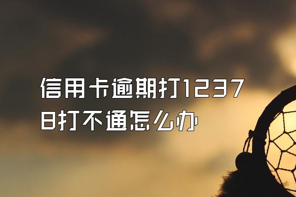 信用卡逾期打12378打不通怎么办