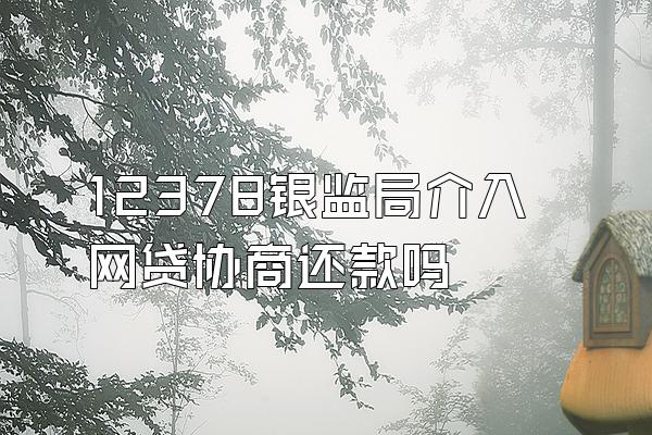 12378银监局介入网贷协商还款吗