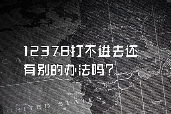 12378打不进去还有别的办法吗?