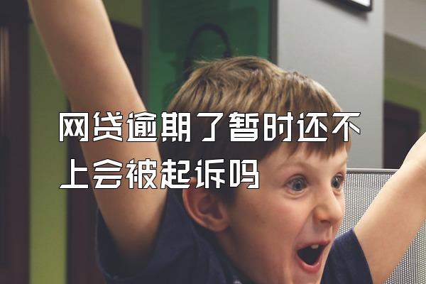 网贷逾期了暂时还不上会被起诉吗