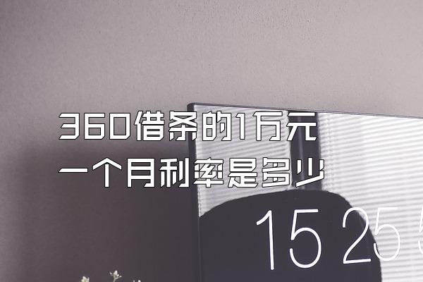 360借条的1万元一个月利率是多少