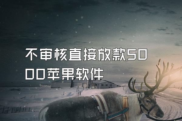 不审核直接放款5000苹果软件