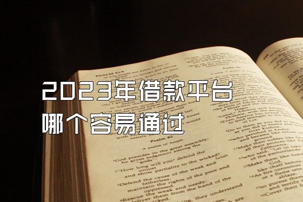 2023年借款平台哪个容易通过
