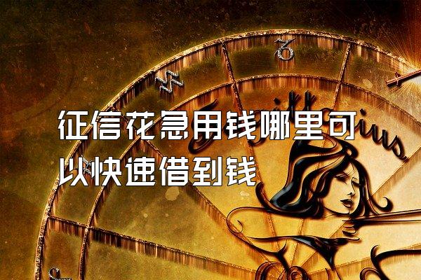 征信花急用钱哪里可以快速借到钱