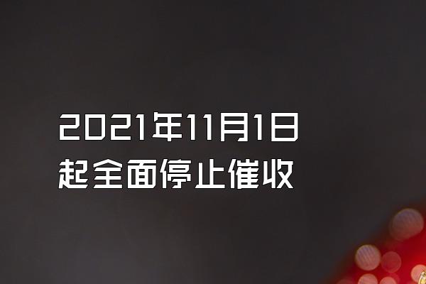 2021年11月1日起全面停止催收