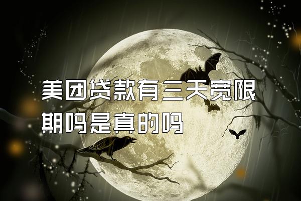 美团贷款有三天宽限期吗是真的吗
