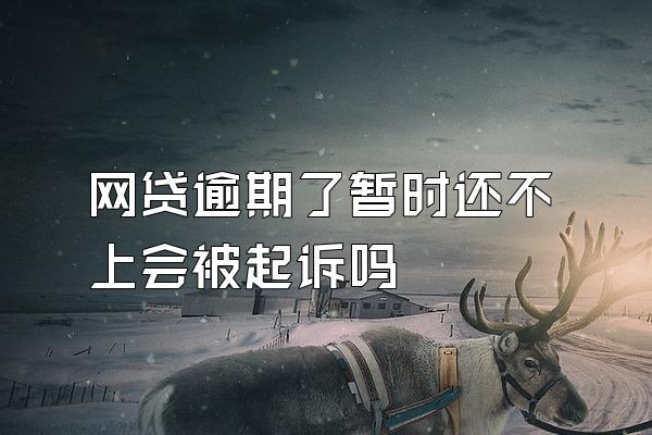 网贷逾期了暂时还不上会被起诉吗