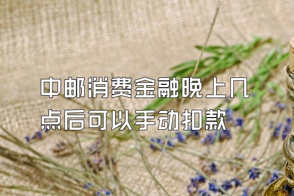 中邮消费金融晚上几点后可以手动扣款