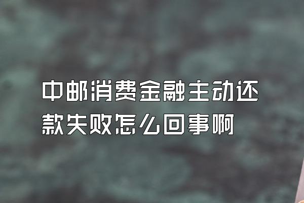 中邮消费金融主动还款失败怎么回事啊