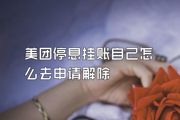 美团停息挂账自己怎么去申请解除