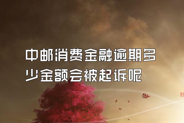 中邮消费金融逾期多少金额会被起诉呢