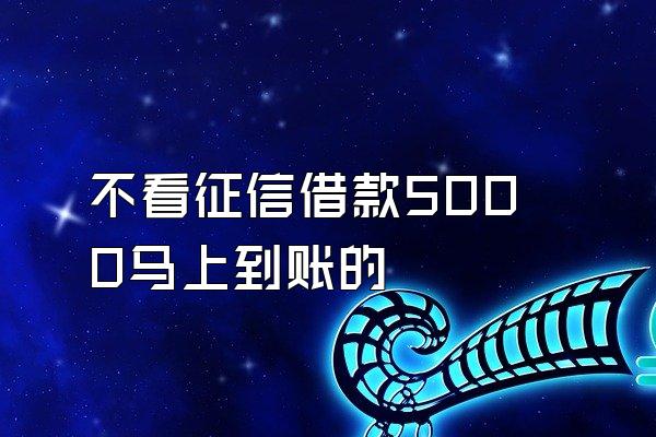 不看征信借款5000马上到账的