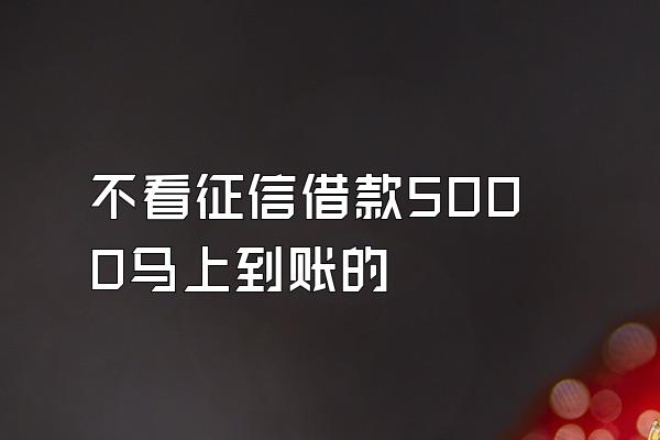 不看征信借款5000马上到账的